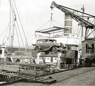 O'swaldkai - Autoverladung in den 30ern